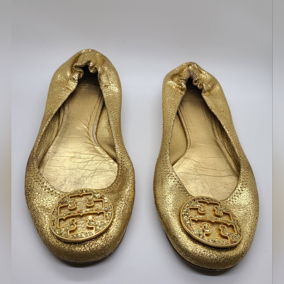 Tory Burch Gold Flat, Size 10 - Picture 1 of 7